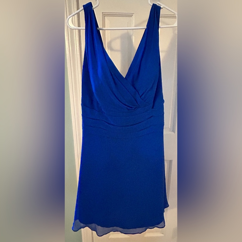 Women’s David’s Bridal Horizon Size 16 Chiffon Knee-Length V-Neck Dress
